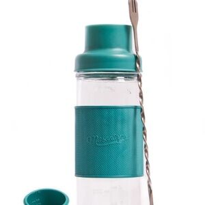 Teal Mason Jar Cocktail Shaker with Stirrer